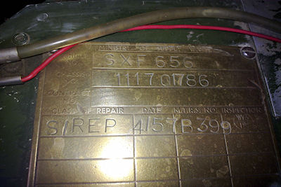The MOS plate showing the original SXF number